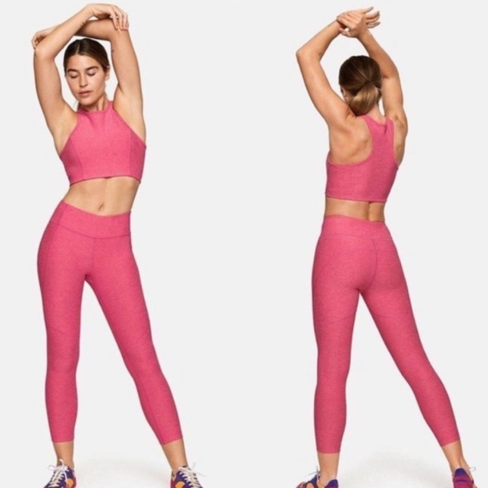 Outdoor Voices 3/4 leggings in pink flamingo